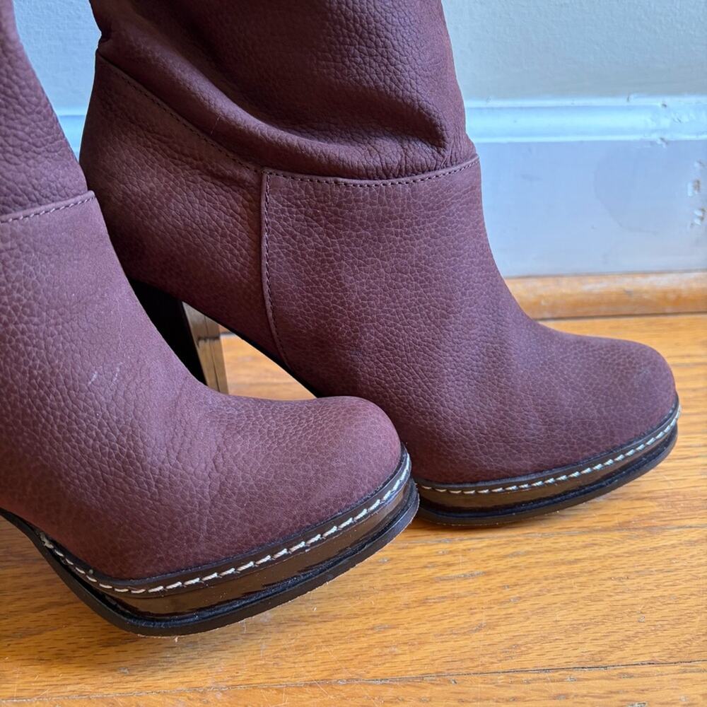Cole Haan Nike Air | Nola Slouchy Knee High Boots Platform Nubuck Brown Size 7.5 - Picture 5 of 8